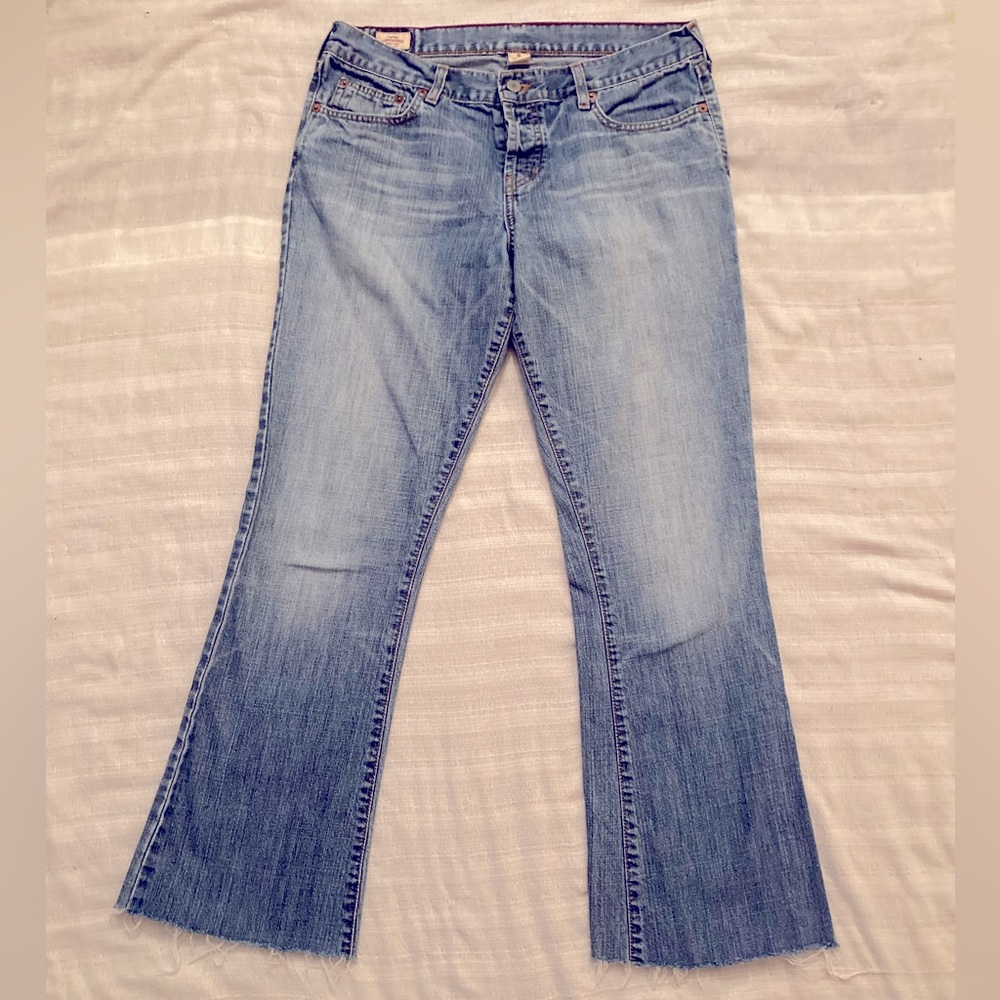 Abercrombie & Fitch Vintage Bootcut Jeans Button Fly Raw Hem‎ Size 6 Y2K